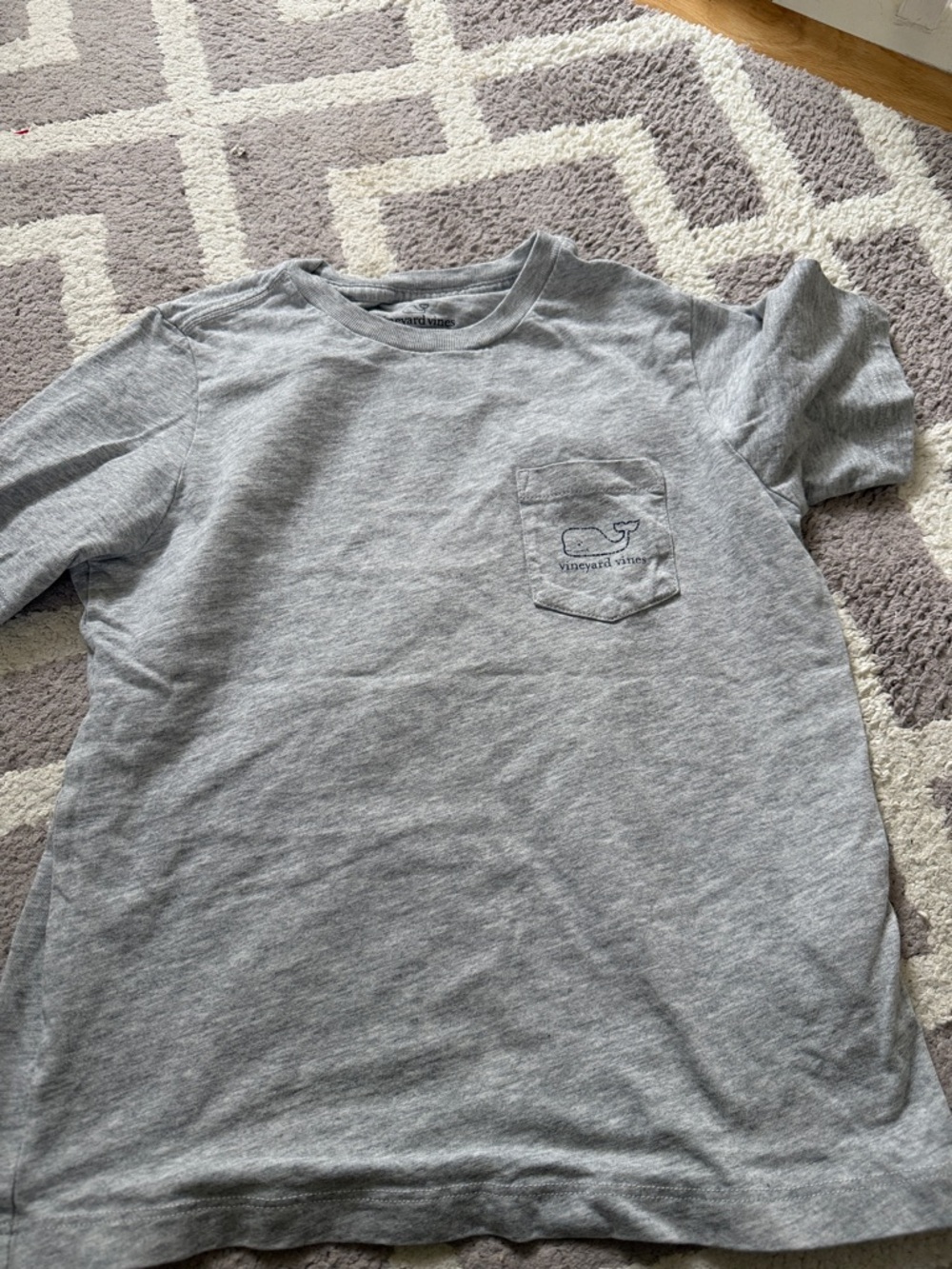 Vineyard Vines  Light Grey Pocket Tee with Whale Logo